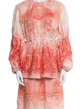 Women's Coral Ombre Peasant Dress